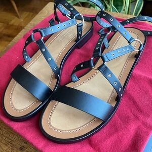 New in box Valentino Garavani Black Leather Strappy Sandals
